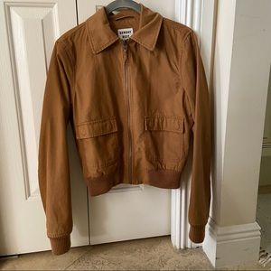 Aritzia Sunday Best Chestnut Brown Bomber Jacket